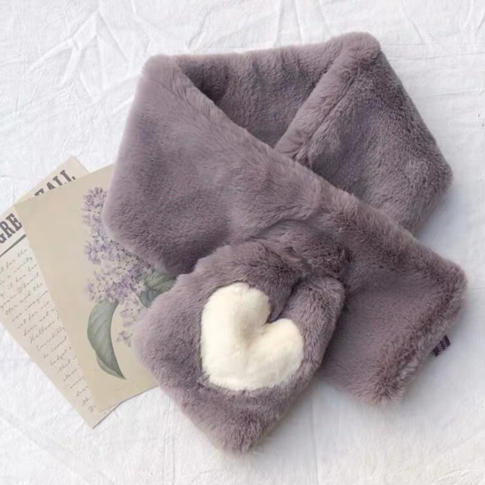 ❄️Winter Heart Shape Grey Fur Scarves